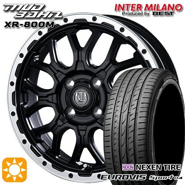 【取付対象】165/60R14 75H ロードストーン ユーロビズ Sport 04 インターミラノ マッドバーン XR-800M MBK/RP 14インチ 4.5J 4H100 サマータイヤホイールセット