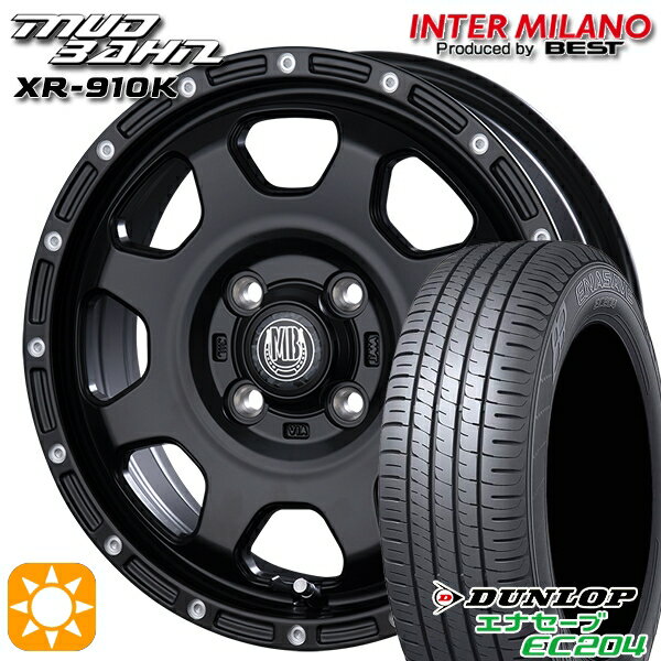 【取付対象】ウェイク 165/55R15 75H ダンロップ エナセーブ EC204 インターミラノ マッドバーン XR-910K MBK/PP 15インチ 4.5J 4H100 サマータイヤホイールセット