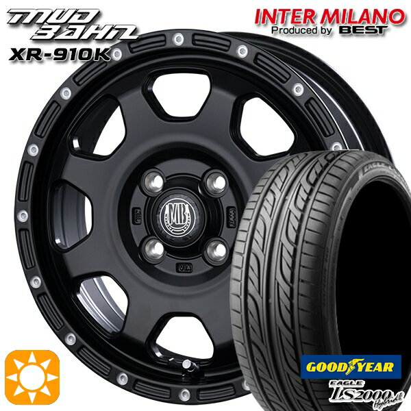 【取付対象】165/50R15 73V グッドイヤー LS2000ハイブリッド2 インターミラノ マッドバーン XR-910K MBK/PP 15インチ 4.5J 4H100 サマータイヤホイールセット