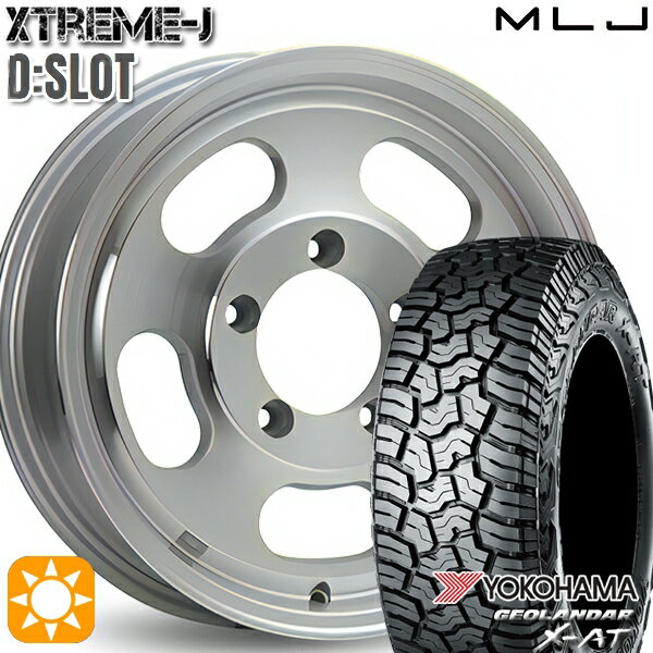 【取付対象】ジムニー LT215/70R16 100/97Q ヨコハマ ジオランダー X-AT G016 MLJ エクストリームJ Dスロット 16インチ 5.5J 5H139.7 ポリッシュ サマータイヤホイールセット