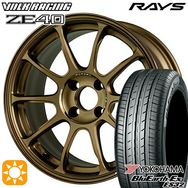 【取付対象】175/60R16 82H ヨコハマ ブルーアース ES32 RAYS ボルクレーシング ZE40 BR 16インチ 7.0J 4H100 サマータイヤホイールセット