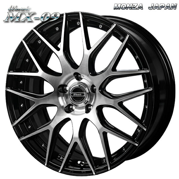 Rakuten - 17インチ 7.0J 5H114.3 +53 MONZA モンツァ ワーウィック MX-09 ブラックポリッシュ アルミホイール単品 4本（1台分）送料無料