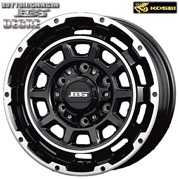 17インチ 8.0J 6H139.7 +20 KOSEI コーセイ ボトムガルシア ディグレ ブラックポリッシュ アルミホイール単品 1本 4本以上送料無料
