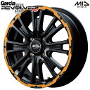 14インチ 4.5J 4H100 +45 MID Garcia SS REVOLVER KC ガルシア リボルバー セミグロスブラック/リボルバーオレンジ アルミホイール単品 1本 4本以上送料無料