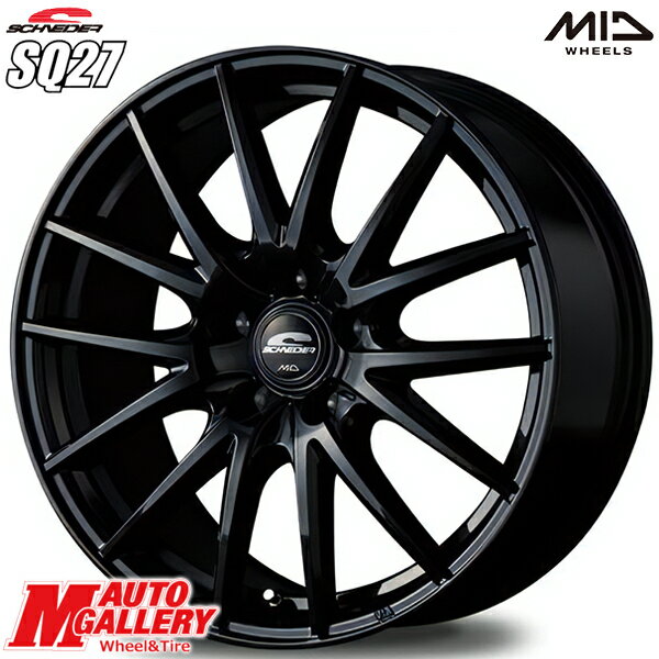 16インチ 6.5J 5H100 +47 MID シュナイダー SQ27 メタリックブラック アルミホイール単品 4本（1台分） 送料無料/代金引換不可
