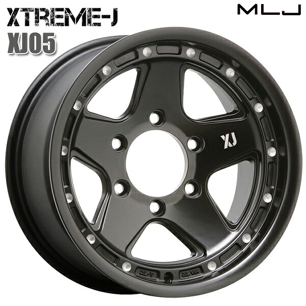 MLJ エクストリームJ XJ05 サイズ：16インチ 8.0J HOLE/PCD：6H 139.7 インセット：-25 カラー：サテンブラックミルド アルミホイール単品 1本 4本以上送料無料