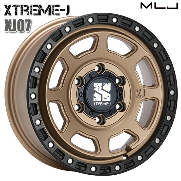 MLJ エクストリームJ XJ07 サイズ：16インチ 6.5J HOLE/PCD：6H 139.7 インセット：38 カラー：マットブロンズブラックリム アルミホイール単品 1本 4本以上送料無料