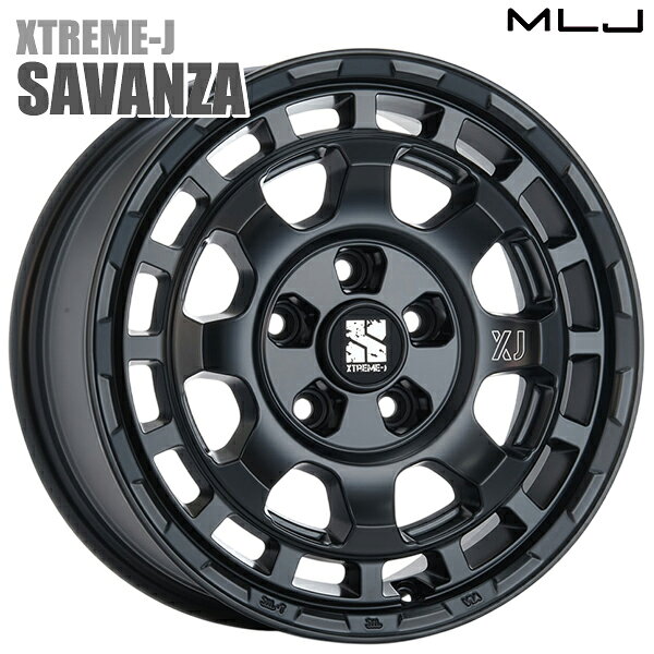 MLJ エクストリームJ SAVANZA サイズ：16インチ 7.0J HOLE/PCD：5H 114.3 インセット：35 カラー：サテンブラック（SB） アルミホイール単品 4本（1台分）送料無料