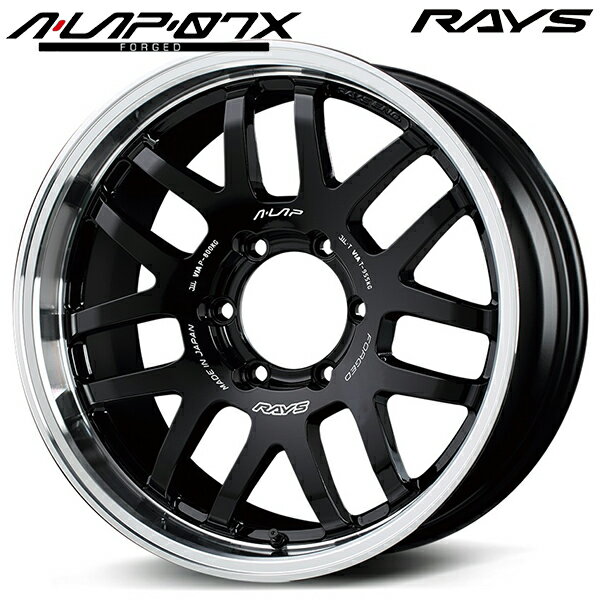 18インチ 8.5J 6H139.7 +44 RAYS レイズ A・LAP-07X BD（ブラック/リムDC） アルミホイール単品 4本（1台分）送料無料/代金引換不可