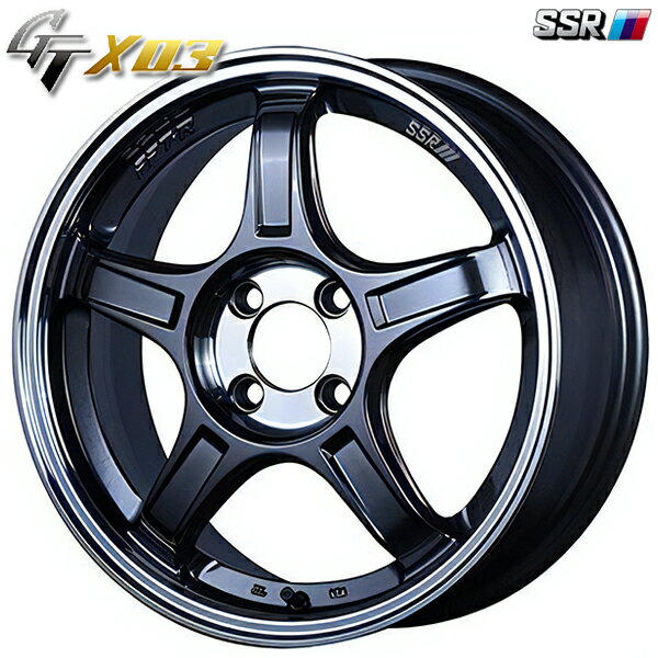 【5/23-5/27 エントリーでP5倍】 15インチ 5.0J 4H100 +45 SSR GTX03 ガンメタ/スモーククリア アルミホイール単品 1本 4本以上送料無料