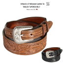 Alfonso's of Hollywood Leather Co ツールドテーパードウエスタンベルト 1-1/4インチ 幅38mm アルフォンソ オブ ハリウッドレザー Tooled Tapered Belt メンズ ベルト 牛革 本革 アメリカ製 USA製 カウハイド ハンドメイド ハンドクラフト