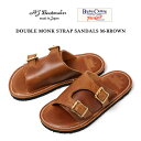 HORSEMAN JOE LEATHERS BIG DAY ホースマンジョー × ビッグデイ DOUBLE MONK STRAP SANDALS ダブルモンクストラップサンダルサンダル 本革 牛革 メンズ MOCHA BROWN × BRASS BUCKLE 日本製