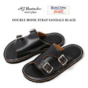 HORSEMAN JOE LEATHERS BIG DAY ホースマンジョー × ビッグデイ DOUBLE MONK STRAP SANDALS ダブルモンクストラップサンダルサンダル 本革 牛革 メンズ 日本製 BLACK×NICKEL BUCKLE 日本製