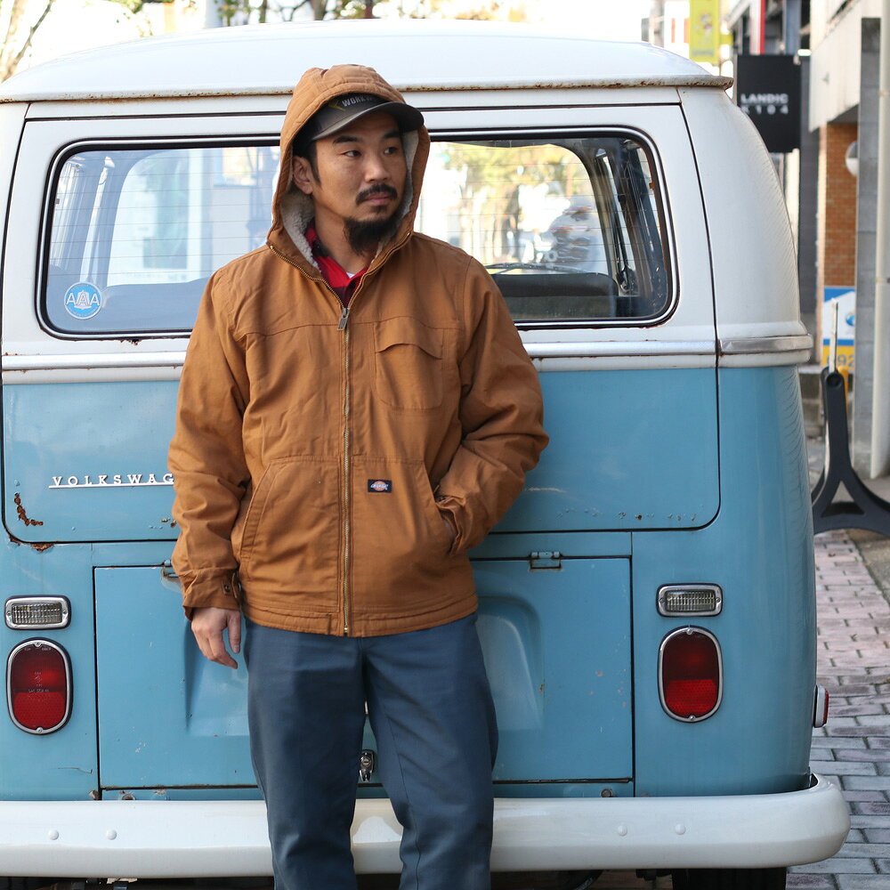 Dickies TJ350 フード付き ダックジャケット USサイズ ジャケット ディッキーズ メンズ ワークウェア 作業着 作業服 防寒 アウター ブルゾン パーカー ジップアップ Sherpa Lined Duck Jacket アメリカ企画 USA企画 US企画 大きいサイズ 長袖
