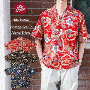 ڥݥѤ5%OFFHilo Hattie ҥϥåƥ ϥ ϥ磻     Vintage Scenic Aloha Shirts   ֥å  å ꥫ 礭