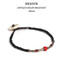 BHADUR onhE[ AeB[Nr[YuXbg STCY BLACK GLASS BEADS~RED WHITE HEATS~BRASS~NICKL uXbg ANZT[ #B020