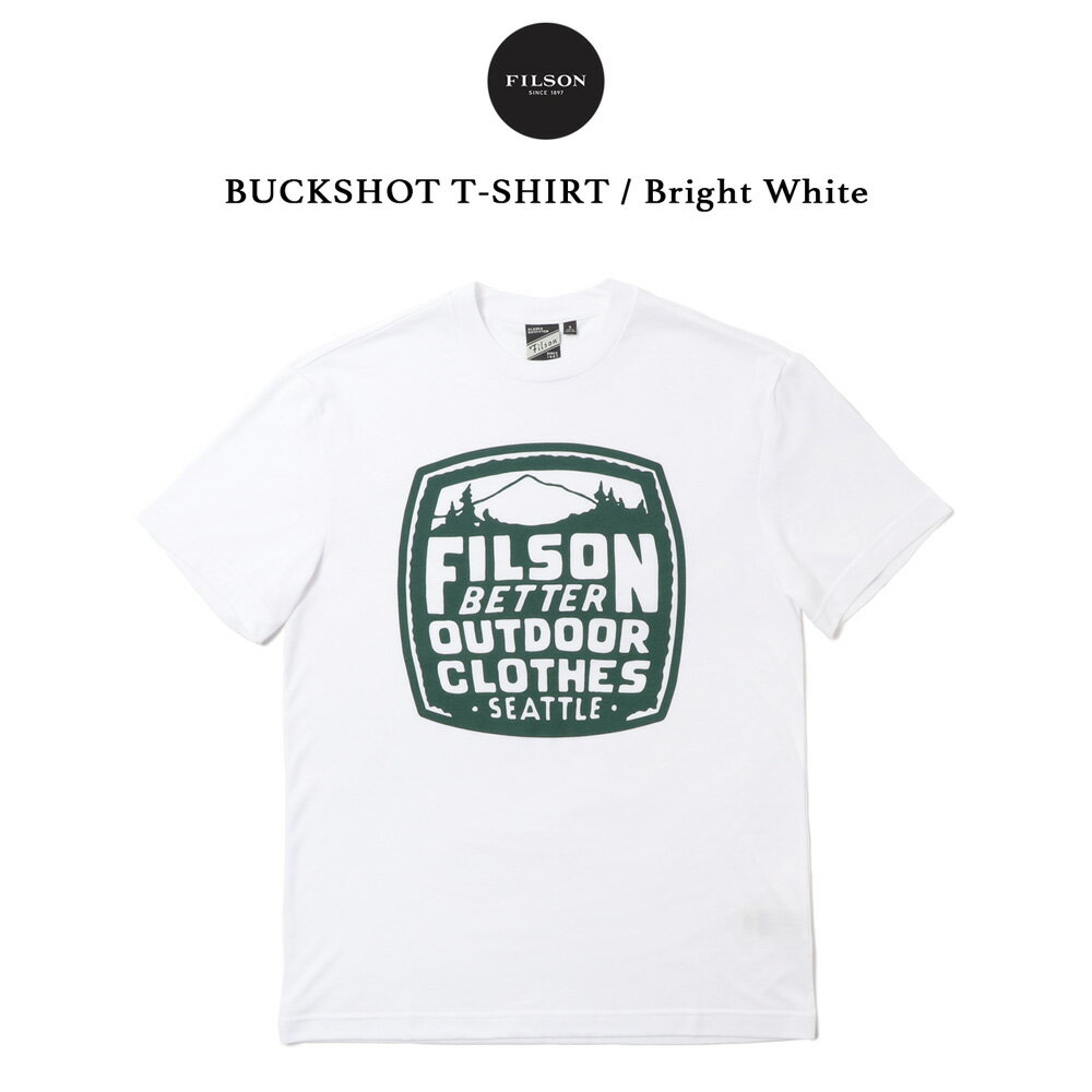 FILSON 半袖 tシャツ プリントシャツ メンズ USサイズ プリントtシャツ フィルソン Buckshot T-Shirt Bright White UPF50+ ホワイト 白 半袖 アウトドア レジャー ハイキング 春 夏 20224186 大きいサイズ