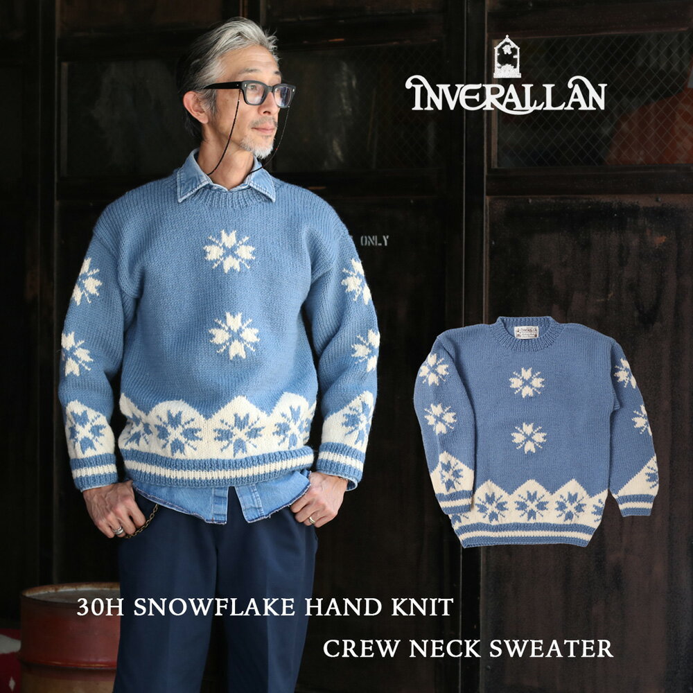 ڥѡSALE 10%OFFInverallan С  30H Ρե졼ϥɥ˥åȥ롼ͥå ˥å ϥɥ˥å Ԥ  ǥ  Snow Flake Hand Knit Crew Neck Seater