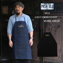 PRISON BLUES プリズンブルース 515 Logo Embroidery Work Apron ワークエプロン 刺繍 刺しゅう ショップエプロン エプロン デニム BLUE DENIM BLACK 作業着 DIY ガーデニング キャンプ 丈夫 キッチン アメリカ製 メンズ レディース LOGO ロゴ プリズンブルー