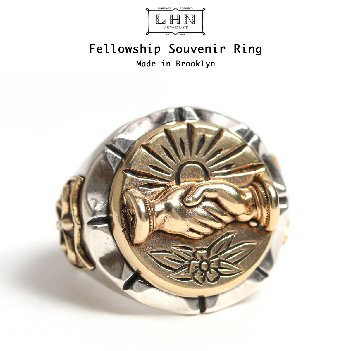 LHN Jewelry エルエッチエヌ ジュエリー Fellowship Souvenir Ring シルバー×ブラスリング20号 US9.5 Handmade In Brooklyn