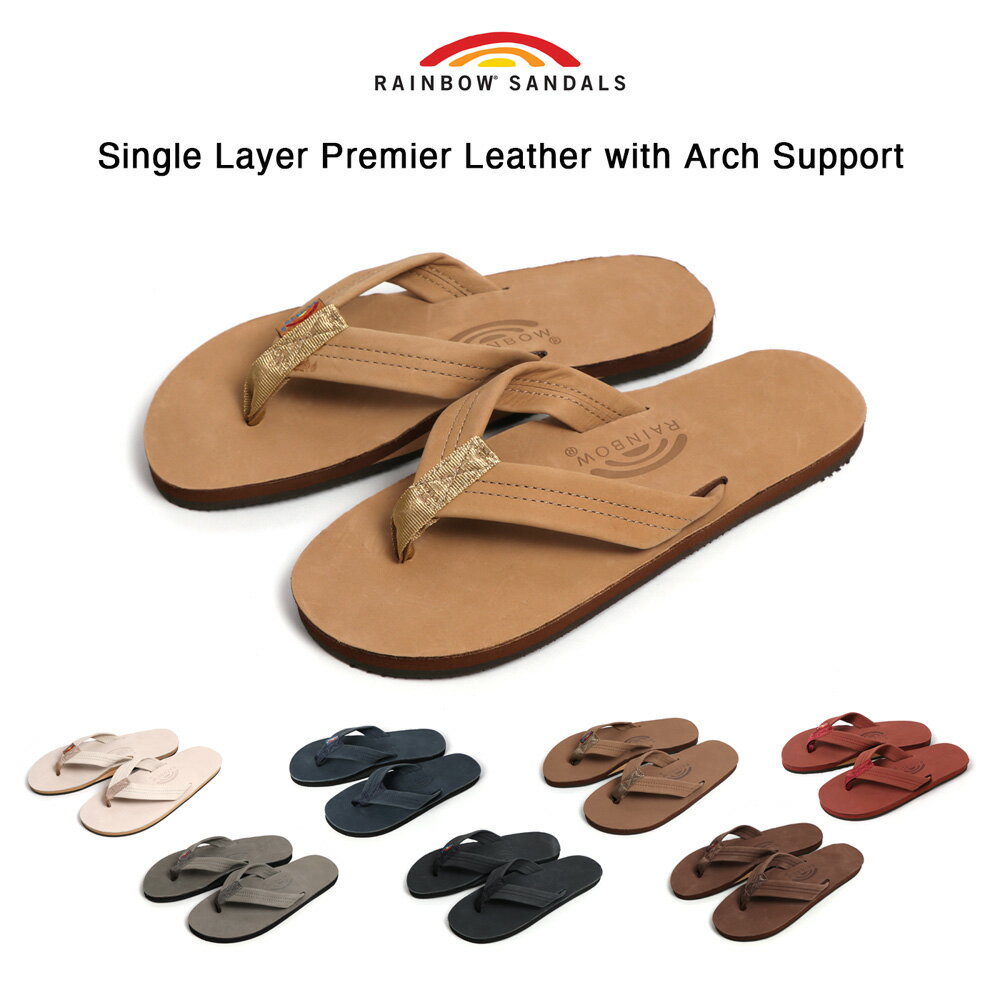 RAINBOW SANDALS RSM 301ALTS PL 󥰥쥤䡼̥Хå쥶ӡ 쥤ܡ Single Layer Premier Leather with Arch Support ӡ 쥶  ֥ ե֥  ǥ