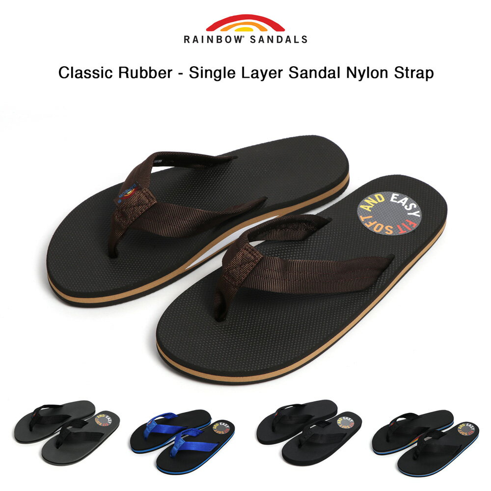 レインボーサンダルズ サンダル メンズ RAINBOW SANDALS シングルレイヤー ナイロン ビーチサンダル レインボーサンダル ビーチサンダル ナイロンサンダル メンズ ブランド メンズ レディース 夏 RSM 301ARP Classic Rubber Single Layer Sandal Nylon Strap