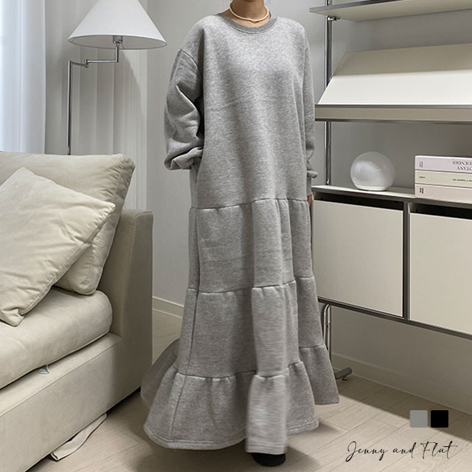 裏起毛フレアシャーリングワンピース┃全2色┃宅急便発送┃Jenny and Flat┃ジェニアンドフラット┃のサムネイル