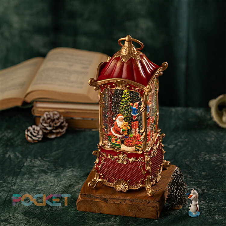 スノードーム オルゴール クリスマス プレゼント LEDライト 雪が舞う 音楽内蔵 自...