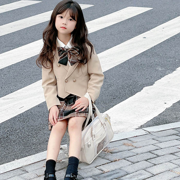 入学式 スーツ 女の子 4点セット フォーマルスーツ 子供スーツ キッズスーツ 子供服 ジャケット プリーツスカート ブラウス 小学生 中学生 高校生 jk制服 入園式 卒園式 卒業式 90 100 110 120 130 140 150 160cm max-77max-10000953 Pocket Fashion サンプル画像3