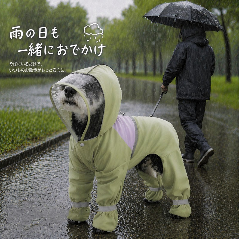 商品説明商品紹介全身カバーできる犬用レインコートです。雨から守る撥水防水素材着せやすい前開きスナップボタンで、急いでいる時でもお着替えが簡単！Dカン付きで、使用する時開けてリードを通します。とても便利です。生産国中国注意事項初期不良、誤納品が発生した場合、お気軽にメールまたはお問い合わせでのご連絡をお願いいたします。すみやかに交換もしくは返品対応いたします。モデル写真に使用されているアクセサリー小物は別途記載が無い限り付属いたしません。商品写真はできる限り実物の色に近づけるよう加工しておりますが、お客様が使用するパソコンのモニター設定や部屋の照明により多少、色の変化が感じられる場合がございます。実際の色に近づけるため、タグのカラー名称と異なる場合がございます。商品のサイズは、全て平置きにて外寸を測定しております。実寸は商品によって若干の誤差(1cm～3cm )がある場合がございますので、予めご了承ください。同じ商品でも「生産時期」や「カラー」により形やサイズに多少の「誤差」が生じる場合もございます。詳しくは商品画像や実寸サイズにてご確認くださいませ。商品に不良があった場合は、商品到着から5日以内にご連絡いただければご返金交換対応させて頂きます。該当商品は他店と在庫共有です。タイミングにより、在庫ズレが生じる場合がございます。予めご了承ください。弊店はエコのため、納品書、明細書、領収書は入れておきません。ご希望の方はご注文の際、メールで宛名など必要事項をご連絡をお願い申し上げます。