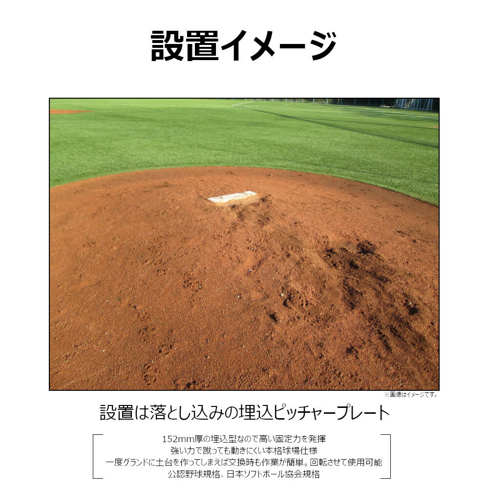ピッチャープレート ゴム 一般用 152mm厚 四面体 高校野球 社会人野球 大学野球 中学野球 埋め込み RB570 コクサイ KOKUSAI 送料無料 3