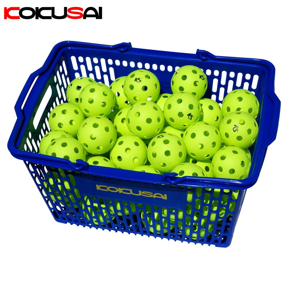 軽量穴あきボール イエロー KS024-5C コクサイ(KOKUSAI) 60個カゴ入り トレーニングボール バッティング 飛ばない
