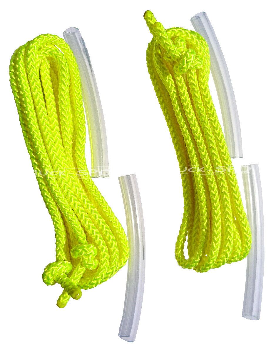ダブルダッチ 屋内外兼用 シングル 蛍光イエロー 3.7m J-8415 1組