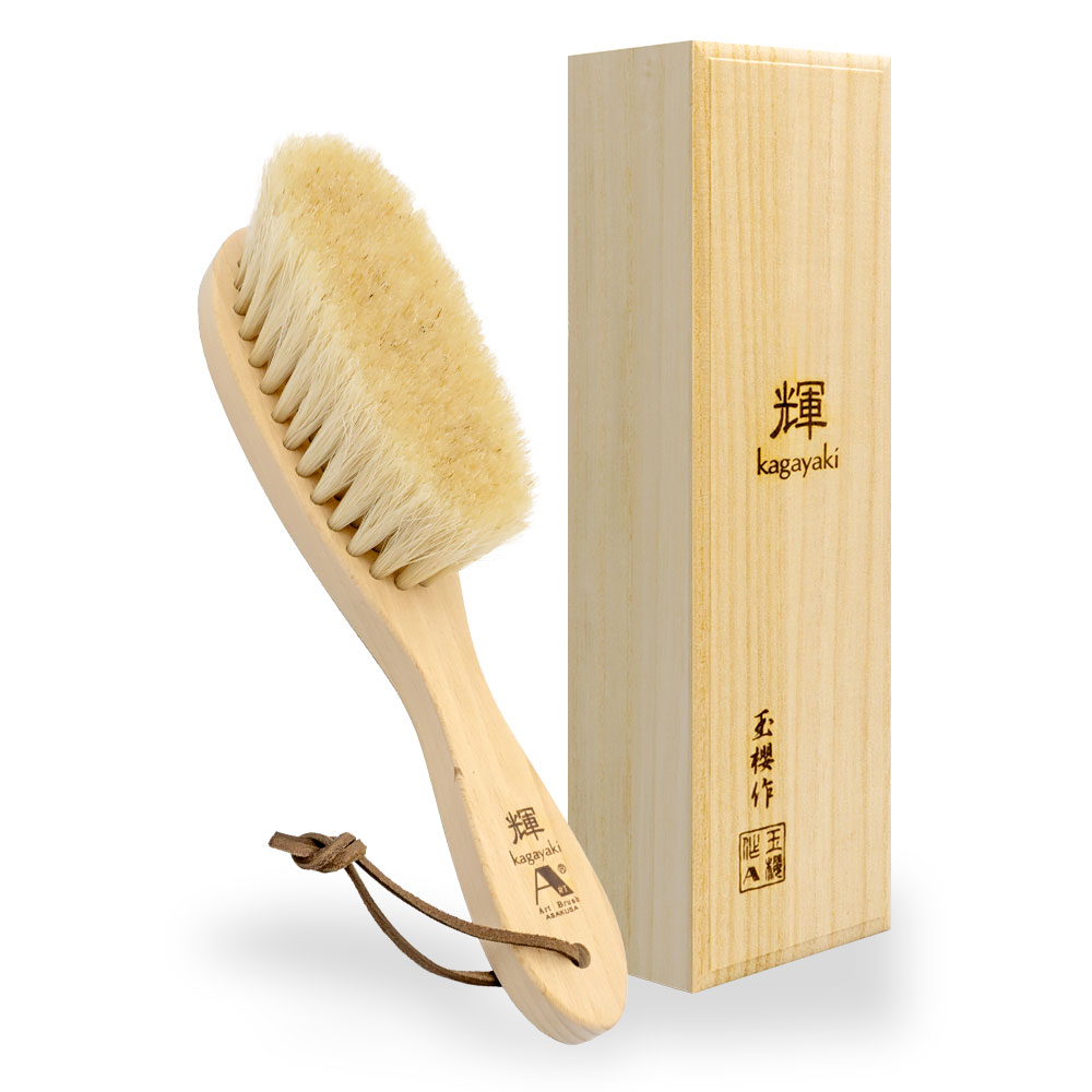 【楽天スーパーSALE☆12/4〜P5倍!】浅草アートブラシ 洋服ブラシ 輝 馬毛 スーツ用 カシミヤ用 桐箱入り 日本製 正規品