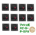 プッシュ式 スピーカーターミナル 取付穴 直径49mm オーディオパーツ 10個セット 送料無料 ポイント消化