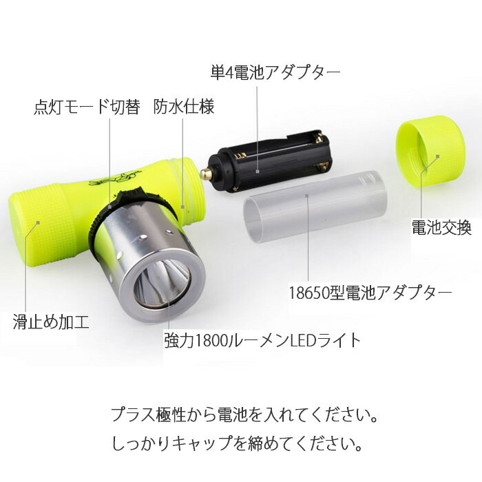 防水 ダイビング ヘッドライト 1800ルーメン LEDライトCREE 80m防水 点灯3モード ポイント消化通販格安セール情報 楽天 通販