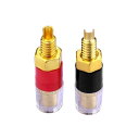 バナナプラグ 対応 スピーカーターミナル バインディング ポスト 端子 直径11mm 赤 黒 2個セット:赤×1 黒×1 送料無料 ポイント消化