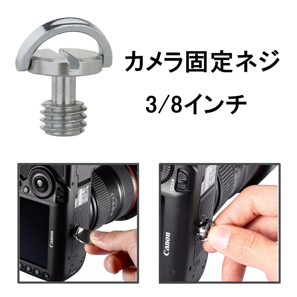 カメラ固定ネジ 3/8インチ 三脚ネジ 単品1個 camera screw ストラップ 取り付け アダプター Dリング 三脚 雲台 機材 送料無料 ポイント消化
