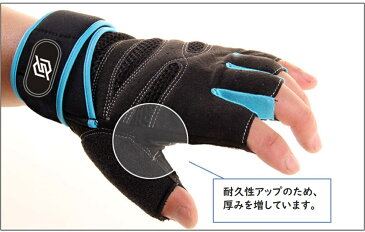 トレーニング グローブ 4 リストストラップ付き スポーツ 筋トレ リフティング XL-402ブルーA00763