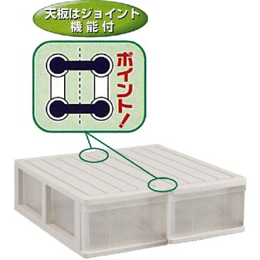 【送料無料】収納ボックス 収納ケース プラスチック 引き出し 透明 クリア 浅型 1段 2個組 幅39 奥行74 高さ24cm 押入れ収納 衣装ケース 完成品 おしゃれ ベージュ 【メーカー 自社製造 日本製】