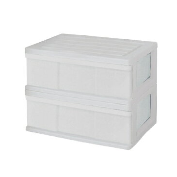 【送料無料 全16色】収納ボックス 収納ケース プラスチック 引き出し 1段 2個組 幅60 奥行40 高さ22.5cm ワイド カラフルチェスト 完成品 おしゃれ ホワイト 白 【メーカー 自社製造 日本製】