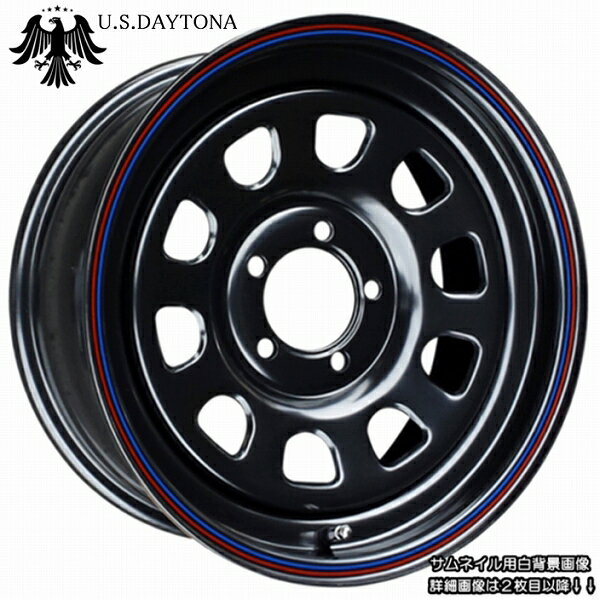 ■ U.S.Daytona デイトナ ■オフセット前後異値 F 30/R 20 PCD114.3ブラックカラー ホイール4本セットカスタム汎用/100系ハイエース他