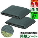 【楽天1位】防草シート 1m×10m 2枚セット 除草シート 雑草シート 雑草対策 雑草防止 不織布 高耐久 透水性 高密度ポリプロピレン ハサミで切れる フリ...