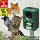 【楽天1位】【2台セット】猫よけ 猫対策 猫撃退 害獣撃退 アニマル ガーデン バリケード超音波 & ストロボライト で害獣を追い払う！ソーラー 充電式 USB 充電 センサー式 防滴 庭 家庭菜園 車 駐車場 保護 ねこよけ 害獣対策 カラスよけ 1年保証 ★[送料無料]