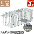 【楽天1位】動物 捕獲器 Lサイズ 30x79x33cm 小動物 猫用 踏板式 バネ式 アニマルキャッチャー 飼い猫 迷子猫 野良猫 犬 猫 イタチ 小動物 害獣 保護 捕獲 動物捕獲器 動物用捕獲器 吊りエサ 踏み板式 1年保証 ★[送料無料]