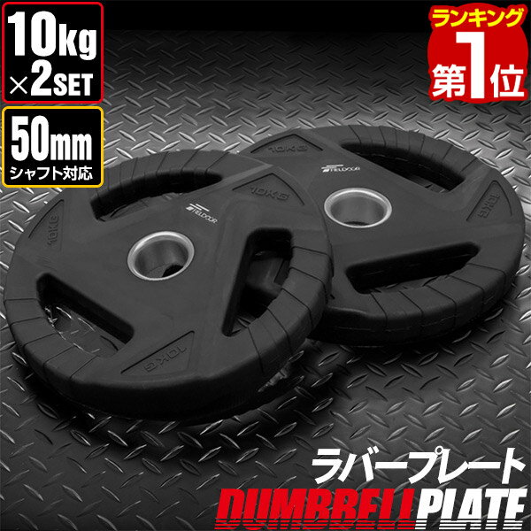 【楽天1位】ダンベルプレート 穴あき 10kg 2枚セット 穴径50mm 追加 バーベル用 プレート バーベルプレート ダンベル…