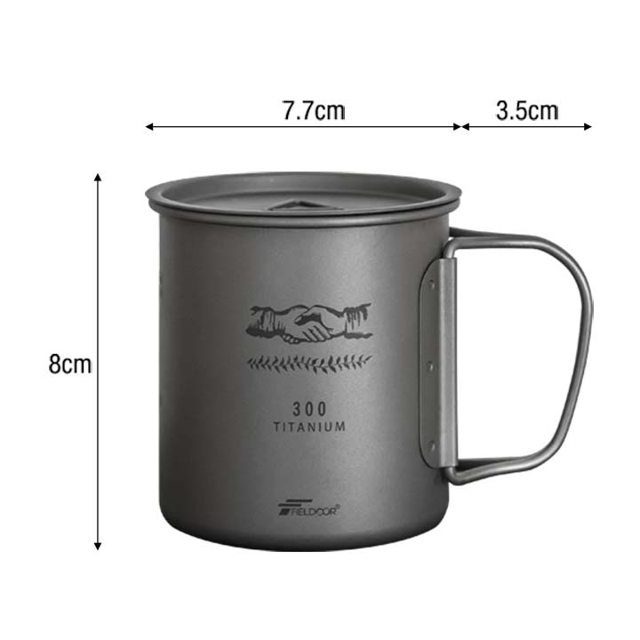 1年保証 FIELDOOR チタン マグカップ ふた付 300ml チタンマグ コップ チタンカップ シングルマグ チタン製 蓋つき フタ付き シングルウォール 直火 クッカー 軽量 タンブラー キャンプ用食器 アウトドア バーベキュー キャンプ用品 おしゃれ ★[送料無料]通販格安セール情報　楽天　通販
