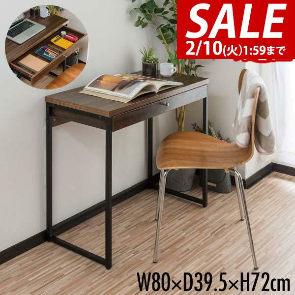 【6,600円→SALE5,940円〜2/10(火)01:59まで】【楽天1位】パソコンデスク 幅80cm 引き出し付 省スペース スリム 奥行約40cm PC...