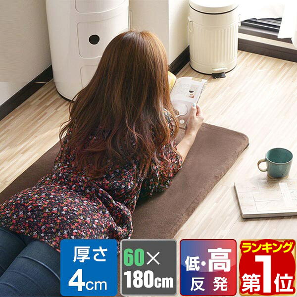 【4,400円→SALE3,960円〜8/11(火)01:59まで】【楽天1位】長座布団 低反発 ごろ寝マット 60×180cm 厚さ4cm マルチマットレス 洗えるカバー付き ロングクッション お昼寝マット 低反発 高反発 春夏秋冬 マットレス 車中泊マット 寝具 ★[送料無料]