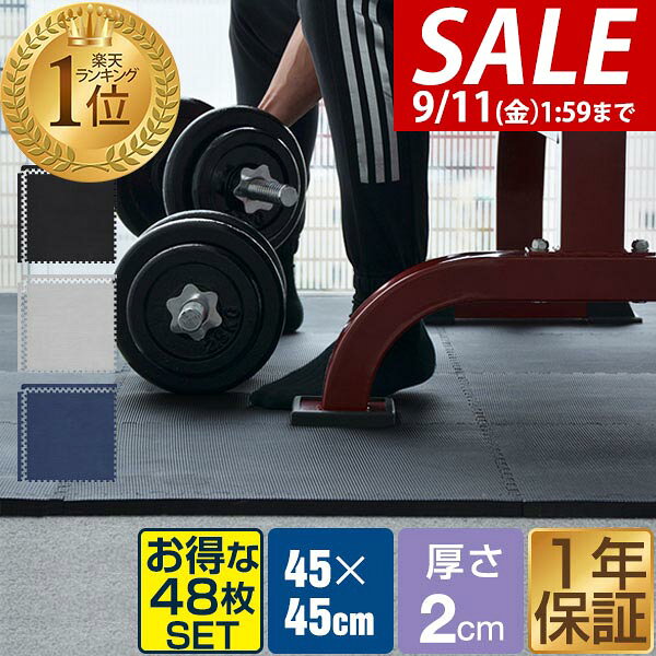 【22,000円→SALE19,910円〜9/11(金)01:59まで】【楽天1位】トレーニングマット 筋トレ マット 大判 45cm 48枚組 厚手…